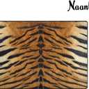 Naanle Tiger Print Area Rug 5'x7' Animal Print Polyester Area Rug Mat for Living Dining Dorm Room Bedroom Home Decorative