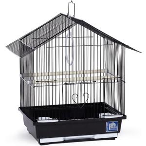 Prevue Pet Parakeet Manor Bird Cage with Handle - Versatile Carrier for Home or Travel, Small Bird Accessories, Easy Storage, Ideal for Canaries, Budgies, Finches, Parakeets, and More - Black