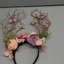 Deer Antler Flower Headband Christmas Reindeer Antlers Headband Tree Branch Hair Hoop Headdress Hair Accessories for Women Girl Xmas Party Favor Light coffee