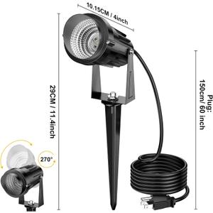 Musuger 1500LM LED High Brightness Outdoor Landscape Lighting 15W RGB Color Changing Landscape Lights Bluetooth Remote Control Spot-Lights with Plug in IP66 Waterproof Flood Light for Garden - 1 Pack