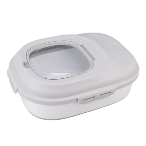 Dog Food Storage Container, Collapsible Food Storage Containers with Transparent Airtight Lid and WHEELS, Scoop, Measuring Cup and Food Storage Bowl with Lid -Pet Food Storage for Cat, and Birds, Purple