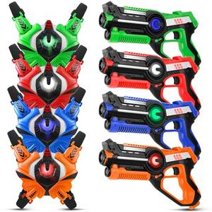 Stlloys Laser Tag, Laser Tag Guns Set of 4 with Vests, Infrared Lazer Tags Game, Lazer Tags Set 4 Player for Kids Adults, Toys for Kids Ages 6 7 8 9 10 11 12+ Year Old Boy Birthday
