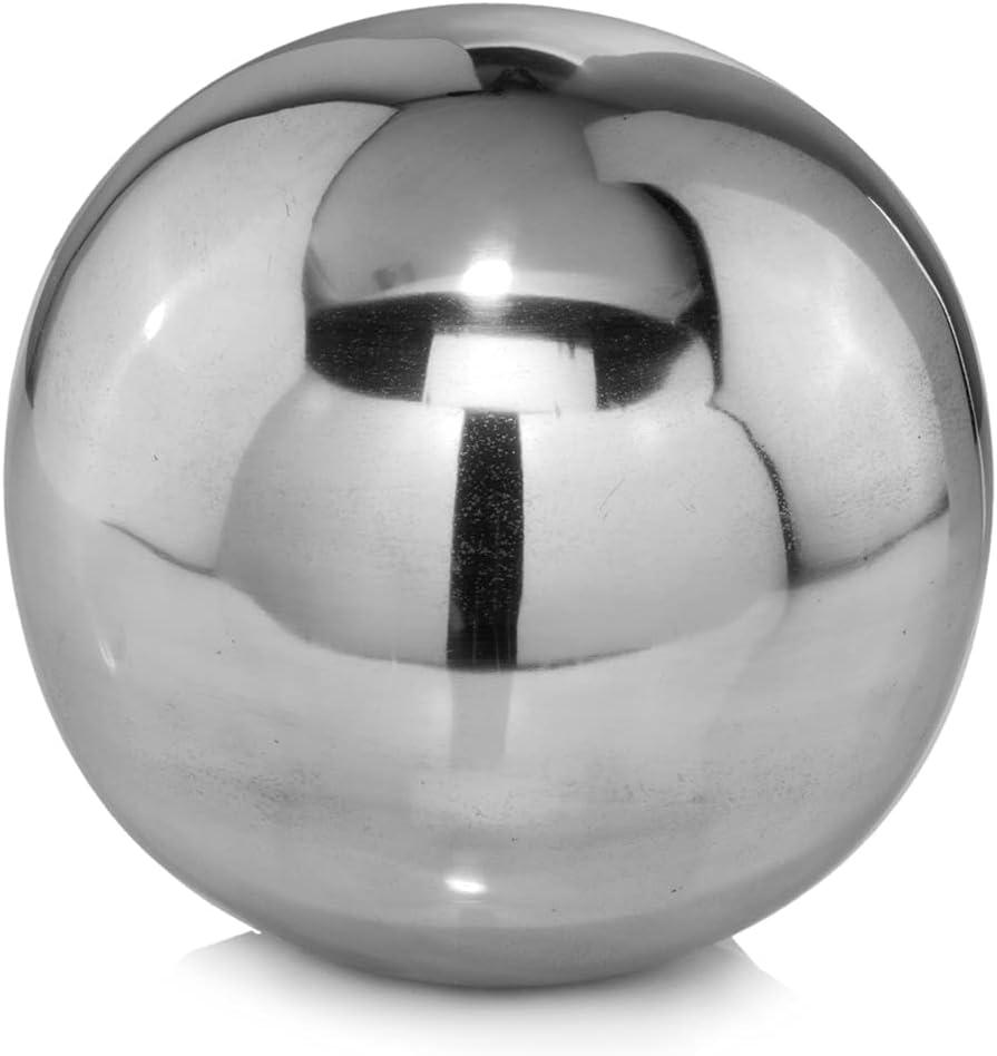 Bola Polished Sphere, Aluminum, Filler, Tabletop, Modern, Buffed, Circle, Home, Office, Sphere, 5"Diameter