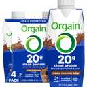 Orgain Clean Protein Shake, Grass Fed Dairy, Creamy Chocolate Fudge - 20g Whey High Protein, Kosher, Ready to Drink, Low Net Carbs, Gluten Free, No Soy Ingredients, 11 Fl Oz (Pack of 4) (EXP 08/16/26)