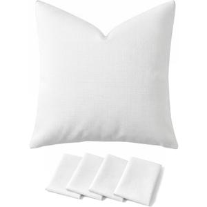 Deconovo Pillow Covers ONLY, Set of 4, 18x18 Inch Decorative Throw Pillow Cover, Cushion Case Covers for Bed Sofa Living Room Bedroom, White