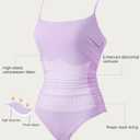SUUKSESS Women One Piece Tummy Control Swimsuit Crisscross Backless Bathing Suit (M)