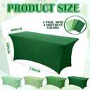 Frienda 4 Pcs Gradient Green Tablecloth 71x30 Rectangle Table Cover