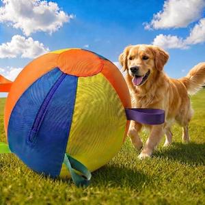 Herding Ball for Dogs, Large Treibball Toy 22.5" Dog Herding Ball, Inflatable Collieballs Dog Training Toy for Medium & Huge Heelers Breeds - Multicolor