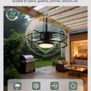 AKOFUN 20" Gazebo Outdoor Ceiling Fans with Lights, IP65 Waterproof Ceiling Fan with Remote, Quiet DC Motor, 1200 Lumens Dimmable 3000-6500K, Caged Plug-in Ceiling Fan for Patio Porch Pergola Canopy