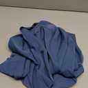 hearain Womens Button Down Shirts Long Sleeve Chiffon Blouse Basic Classic Collared Soft Shirt Classic Blue Size XL