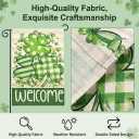 St Patricks Garden Flag, 28x40 Inch St Patricks Flag, Welcome Yard Flag with Shamrocks Clovers for Outdoor Porch Decorations (Green)