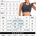 RUNNING GIRL Sports Bras for Women High Support,Seamless Ribbed Longline High Neck Sports Bra Racerback Padded Crop Top Yoga (L)