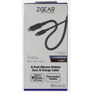 ZGEAR Silicone Cable USB C 6 Ft Gray