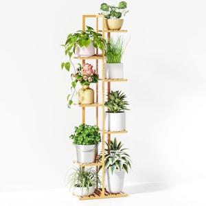 Salatmos Bamboo Tall Plant Stand Indoor, 7 Tier 8 Potted Bamboo Plant Stands for Indoor Plants, Corner Plant Stand, Plant Shelf For Indoor, Tiered Plant Stands, Planter Holder for Multiple Plants Indoor, Natural