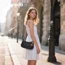 Black Shoulder Bag for Women Cute Hobo Cherry Purse Retro Clutch Underarm Handbag with Removable Straps
