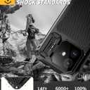 Lanhiem for iPhone 16 Metal Case with Camera Cover & Stand [Compatible with MagSafe] [Built-in Kickstand] [Military-Grade Protection] Heavy Duty Rugged Magnetic Phone Case, Black