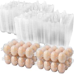 100 Pack 12 Count Plastic Egg Cartons Bulk Cheap Clear Reusable | Egg Cartons Bulk, Egg Holder for Fridge, Egg Organizer for Refrigerator, Egg Storage for Refrigerator.