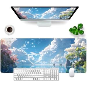 Large Gaming Mouse Pad XL Desk Pad 31.5x11.8x0.12 inch Large Mouse Pad for Desk (Clouds) Set Of 2