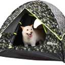 GDanes Camouflage Dog Tent House - Portable Indoor/Outdoor Dog Bed with Soft Pad for Large Dogs, 42 x 42 x 32 Inches