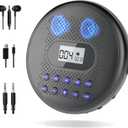 ARAFUNA Portable CD Player with Dual Stereo Speakers, Rechargeable Compact CD Player for Car with Anti-Skip Protection, Headphones and AUX Cable