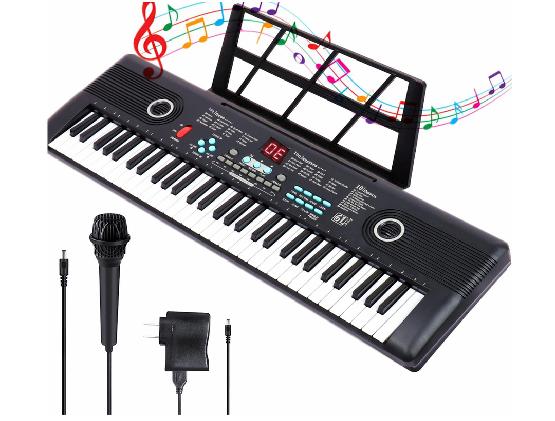 Keyboard Piano 61 Key Music Electric Piano For Kids Beginner W/Dual Speaker Microphone Portable Digital Piano Birthday Christmas Gifts