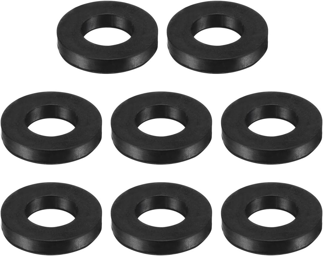 uxcell 8 Pcs Solid Nitrile Rubber Flat Washer DN65 1-5/16" OD x 7/8" ID x 7/32" Thickness Large Washers O Ring Sealing Gaskets, Industrial Flat Rubber Spacer, Black
