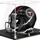Football Helmet Display Case Full Size, Clear Acrylic Helmet Display Box Dustproof Helmet Case Display Case with Metal Bell Base for Sports Memorabilia (15 x 11.8 x 12.6 in)