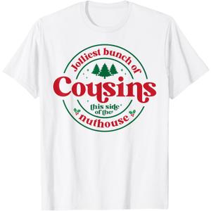 Jolliest Cousins This Side of The Matching Family Christmas T-Shirt Small
