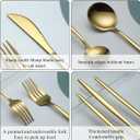 Evanda Gold Silverware Set 60 Piece Service for 12, Titanium Gold Plated Stainless Steel Flatware Set, Knives Forks Spoons Cutlery Set for Wedding, Parties, Birthday, Restauroom, Dishwasher Safe