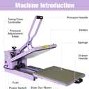 Heat Press 15x15 inch Industrial Quality Sublimation Heat Press, Slide Out Heat Transfer Machine for T-Shirt, Purple