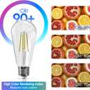 Jensense LED Edison Light Bulbs 8 Watt Dimmable 5000K Daylight White, E26 60 Watt Equivalent, Vintage Bulbs 800lm CRI 90 Clear Glass 6 Pack