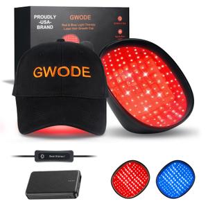 Laser Cap for Hair Regrowth,Red Light Therapy for Hair Growth,Laser Hair Growth Cap (2 Light+power bank)
