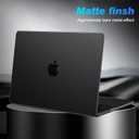 EooCoo Case Compatible with MacBook Air 15 inch M5 2026 2025-2023 Release M4 M3 M2 Model A3448 A3241 A3114 A2941, Plastic Hard Shell Case & Keyboard Cover & Screen Protector, Black