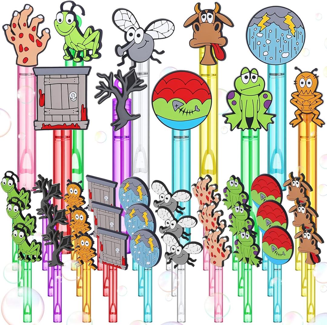 Foilswirl 30 Pcs Passover Plagues Bubbles Party Favors Mini Bubble Wands Tube Bulk Theme Maker Goodie Bags Stuffer Prizes Birthday Gift