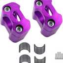 Universal Motorcycle 1-1/8"(28mm) 7/8" (22mm) CNC Aluminum Handlebar Handle Risers Adjustable Fat Bar Mount Clamps For EXC KLX KXF YZF CRF XR SX SXF YZ Motorbike Dirt Pit Bike (purple)