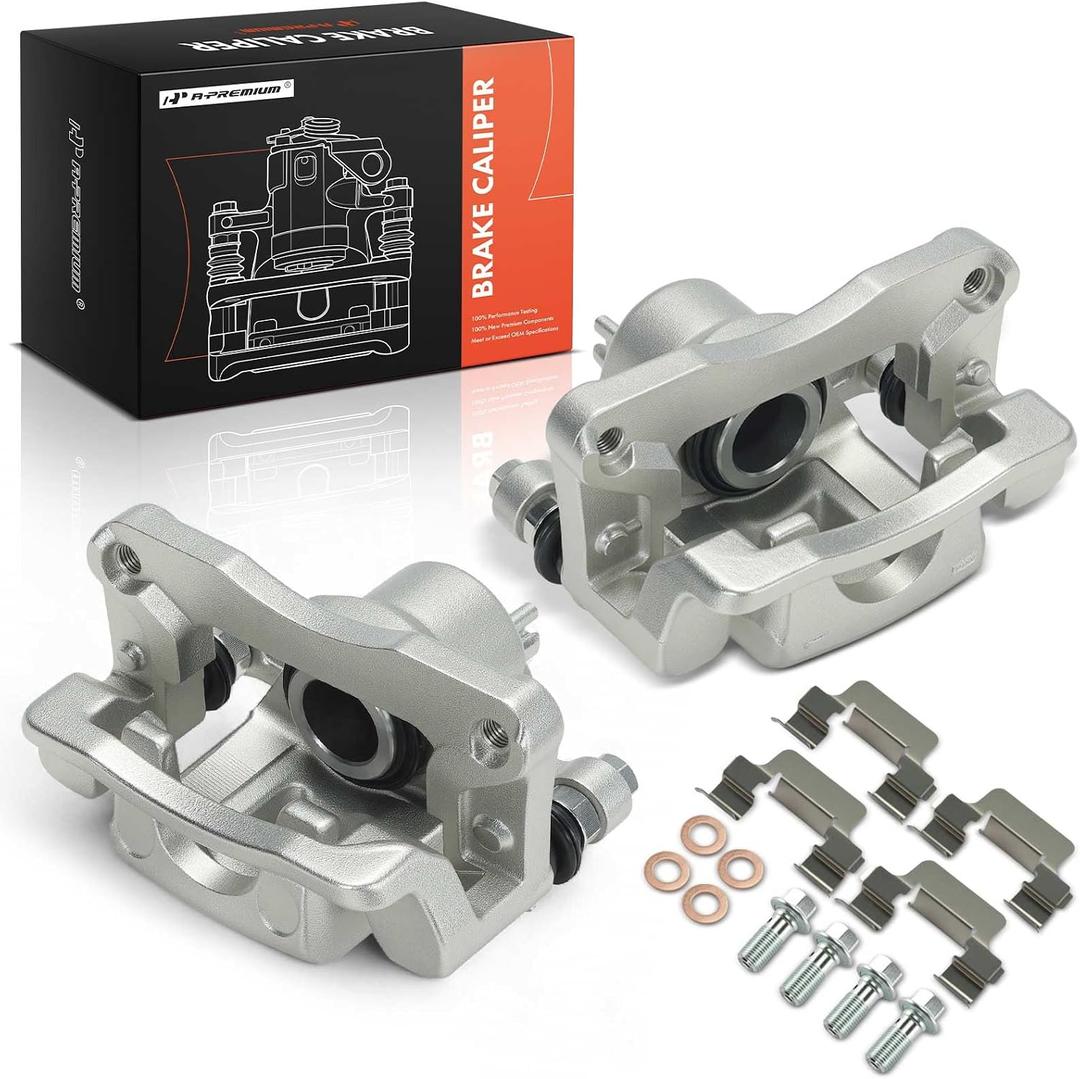 A-Premium Disc Brake Caliper Assembly with Bracket Compatible with Hyundai Vehicles - Santa Fe 2001-2006 - Rear Driver and Passenger Side, 2-PC Set