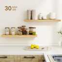 Dreamland 24Inch Floating Shelves for Wall, Rustic Wooden Floating Shelves for Bathroom|Bedroom|Kitchen, 2 Pack Deep Wall Mounted Book Shelf, Wood Storage Display Shelf for Home Decor, Oak
