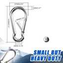 Large Carabiner Clip Hooks, 4pcs 5.5 inch Carabiners Heavy Duty, 304 Stainless Steel Spring Snap Hook Fits Camping Hanging Hiking Weight Lifting, Metal Clips for Rope or Chain