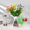 2 x 4-in-1 Artificial Flower Vase Set-2 Red&2 Yellow Lavender Stems with Plastic Vase, Odor Absorber Beads and Lavender Scented Corn Cob for Air Refresh Incense