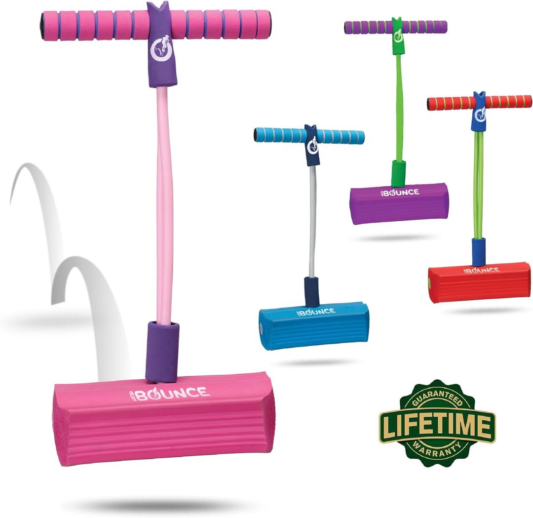New Bounce Pogo Stick for Toddlers - Foam Jumper for Age 3,4,5,6,7,8 - Outdoor Jumping Toys - Birthday Gift for Toddler Girls and Boys (Pink)