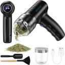 Electric Herb Grinder  USB Rechargeable Automatic Grinder with Digital Display | 1.5 g Single Grinding | Perfect for Kitchen Herb Grinders & Spice Grinding | Includes Storage Jars & Funnels (Black)