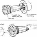AquaChrome 1.5 Inch RGBW LED Pool Light 12W Nicheless Replacement for Jandy Watercolors/HydroCool/Pro Series/SAVI Melody 12VAC Low Voltage, 100 FT Cable, IP68 Waterproof,(100 Foot Cable)