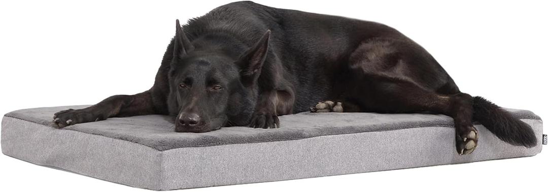 Barkbox Orthopedic Dog Bed with Memory Foam, Premium Comfort for Dogs and Puppies, Dog Bed for Joint Relief and Restful Sleep, Durable and Easy to Clean - Grey, XL