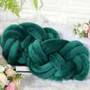 Sintuff Set of 2 Velvet Knot Pillow Ball 14 x 16 Inch Soft Decorative Knotted Throw Pillow for Christmas Thanksgiving Couch Home Sofa Bedroom Decor to Add Comfort and Style(Green), 13.78 x 15.75 inches/ 35 x 40 cm