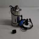 FOTING Full 304 Stainless Steel Sump Pump with Float Switch - 1HP 4600GPH Automatic Submersible Water Pump Fast Water Removal in Pools, Basements, Sewage, Hot Tubs Heater Flush Pit, ponds w/ 10FT Cord