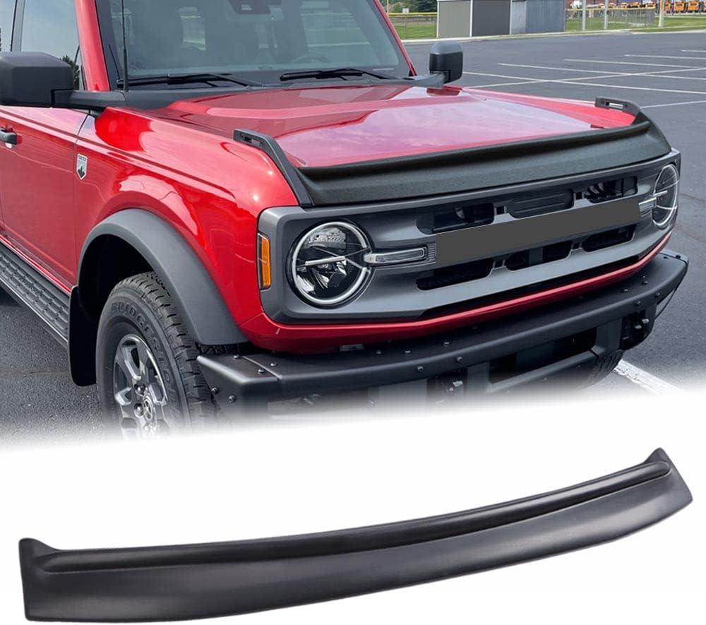 Hood Deflector Protector Fit for Ford Bronco 4-Door & 2-Door 2021 2022 2023 2024 2025 2026 Trail Armor Textured Black Hood Guard Shield Bug Deflector