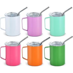 5oz Tumbler with Handle, 6Pack Mini Tumblers with Lids and Straw, Double Wall Vacuum Insulated Tumblers for for Home, Party, Bar, Camping, Festival Gifts