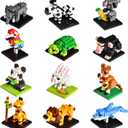 FUN LITTLE TOYS Party Favor for Kids, Mini Animals Building Blocks Sets Goodie Bags Stuffers for Kid, Small Toy Prizes, 12Pack Birthday Party Favor Easter Egg Fillers