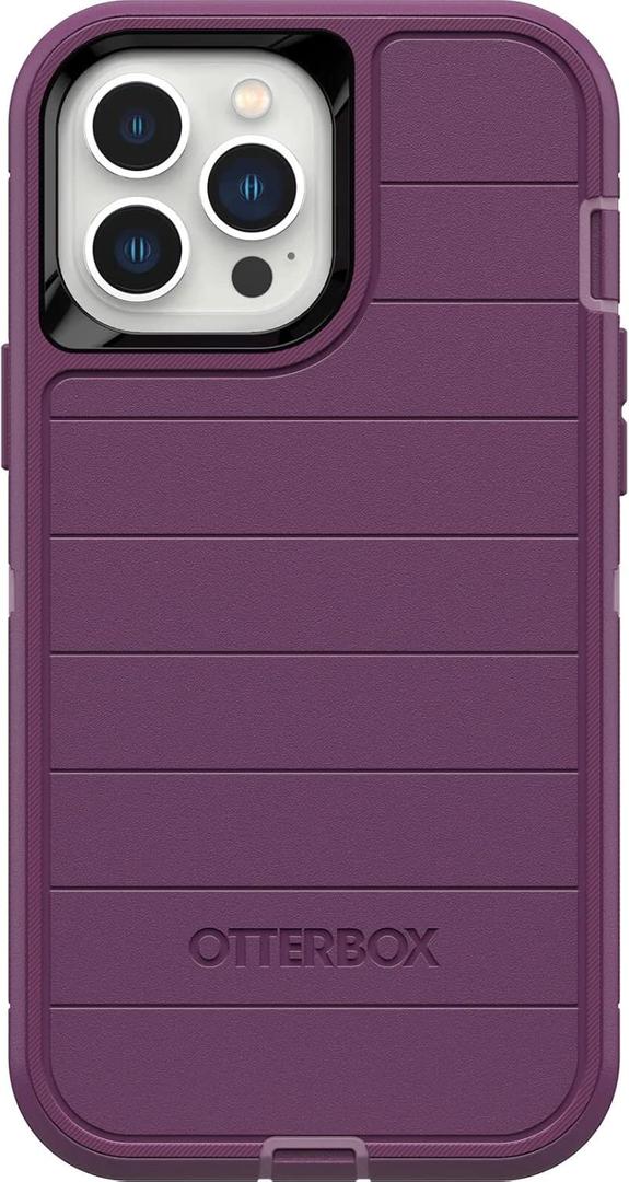 OtterBox Defender Series Screenless Edition Case for iPhone 13 Pro Max & iPhone 12 Pro Max (Only) - Case Only - Microbial Defense Protection - Non-Retail Packaging - Happy Purple