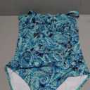 Aqua Eve One Piece Bathing Suit for Women Tummy Control Swimsuit Slimming Vintage Swimwear, L